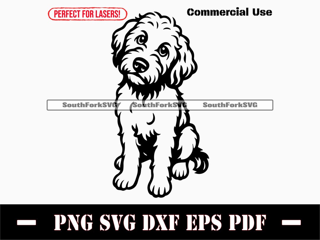 Goldendoodle Begging Svg Png Dxf Eps Pdf | Vector Graphic Stencil Cut ...