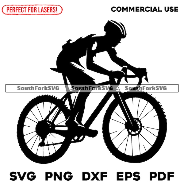 Cyclo-cross Bike Rider svg png dxf eps pdf | vector graphic design cut print dye sub laser engrave digital files commercial use