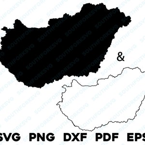 Ungheria Paese Silhouette e forme di contorno svg png dxf pdf eps disegno grafico vettoriale taglio incidere file laser immagine forme mappa