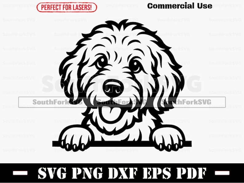 Peeking Goldendoodle Dog Svg Png Dxf Eps Pdf | Vector Graphic Cut File ...