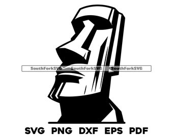 Easter Island Head Design | svg png dxf eps pdf | transparent vector graphic design cut print dye sub laser engrave files commercial use