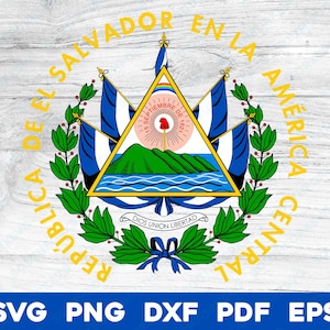 Escudo de la bandera nacional de El Salvador svg png dxf pdf eps diseño gráfico vectorial archivo digital América Central país patriota viajes por el mundo república