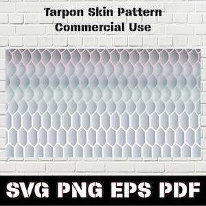 Tarpon Skin Pattern svg png eps pdf | Saltwater Game Fish Fishing Design Vector Dye Sub Print Instant Download Commercial Use
