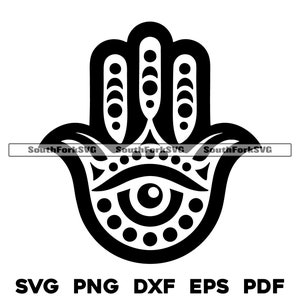 Hamsa Hand, Hand of Fatima Design | svg png dxf pdf eps | vector graphic design cut print dye sub laser engrave digital files commerial use