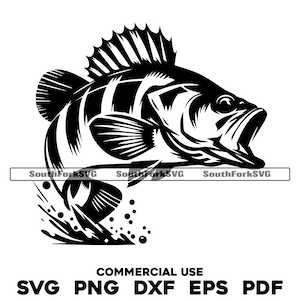 Baars vis svg png dxf eps pdf | transparant vector grafisch ontwerp gesneden print kleurstof sub laser graveerbestanden commercieel gebruik
