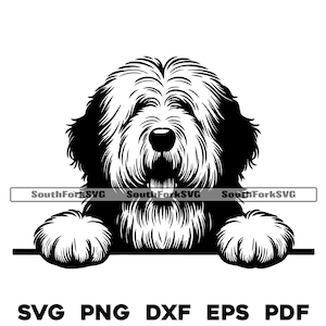 Peeking Sheepdog Sheep Dog svg png dxf eps pdf | Vektorgrafik Datei Laser Clip Art schneiden | sofortiger digitaler Download kommerzielle Nutzung
