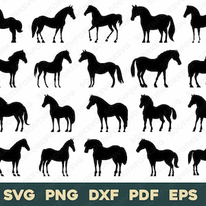 Cheval Silhouette simple 1 | svg png dxf eps pdf | Conception graphique vectorielle découpée, impression, gravure laser, fichiers utilisation commerciale