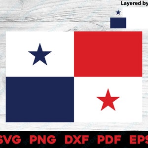 Op de afbeelding: De vlag van Panama, met een rood, wit en blauw ontwerp met een vijfpuntige ster in elk van de vier kwadranten. De sterren zijn blauw op een witte achtergrond en rood op een witte achtergrond.