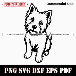 West Highland White Terrier Begging svg png dxf eps pdf grafica vettoriale stencil file di taglio laser clip art stampa download digitale uso commerciale