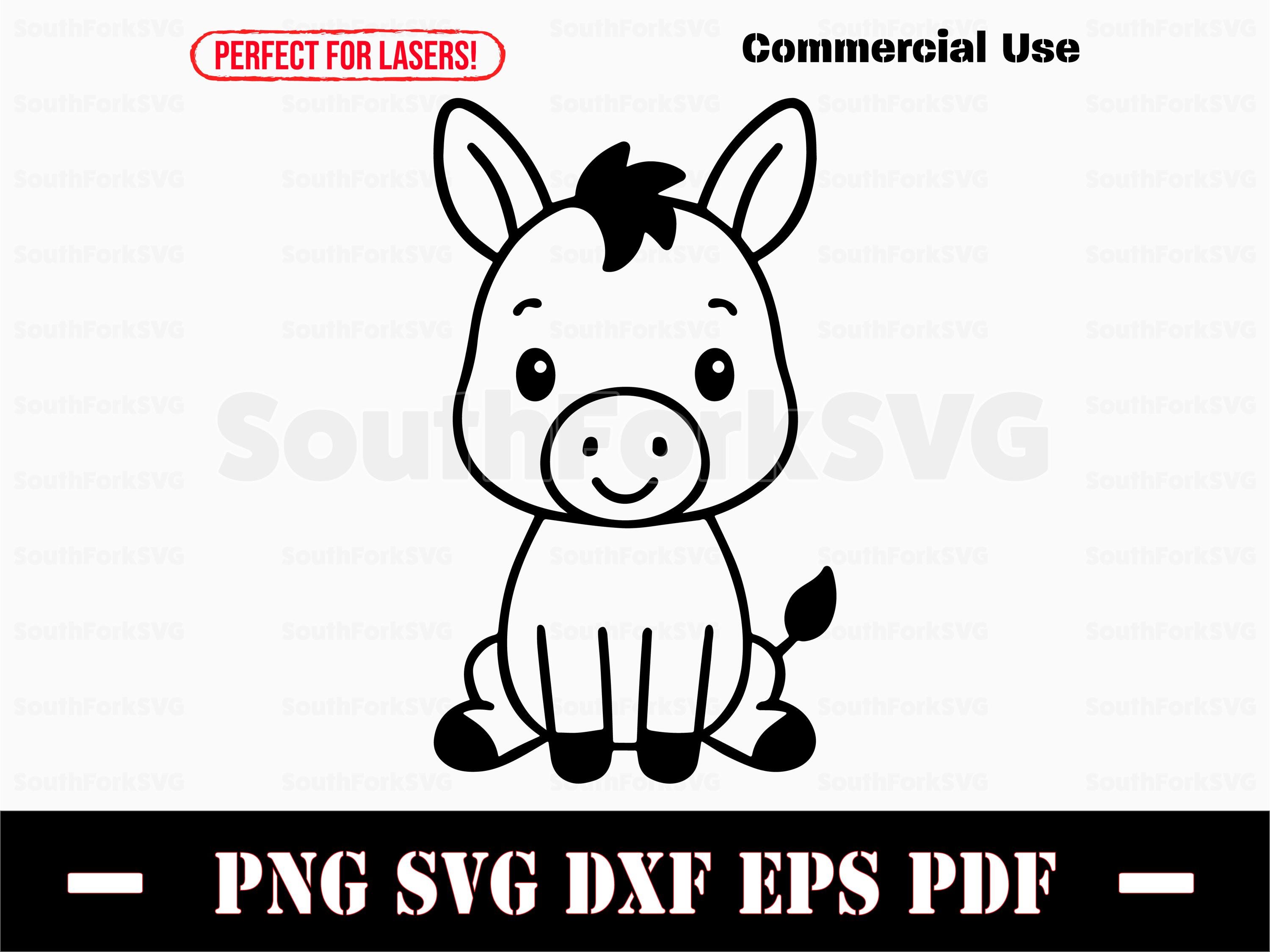 Cute Baby Donkey Svg Png Dxf Eps Pdf | Vector Graphic Design Cut Print ...