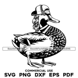 Gorra de camionero con diseño de pato silvestre, salmonete, svg, png, dxf, eps, pdf / gráfico vectorial, corte, impresión, sublimación de tinta, grabado láser, cnc, archivos digitales, uso comercial