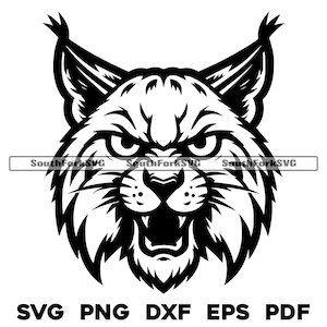 Wildcat Lynx Head Middle High School Sports Team Mascot | svg png dxf eps pdf | vector graphics design cut print dye sub laser digital files