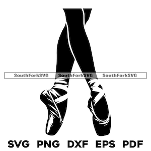 Ballet Shoes, Ballerina svg png dxf eps pdf | laser engrave cut print files vector graphic clip art instant digital download commercial use