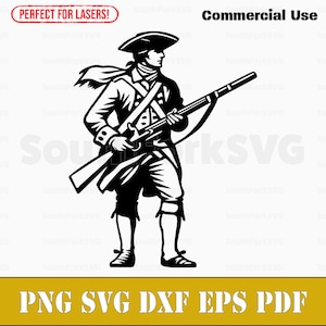 Minuteman Patriot svg png dxf eps pdf | laser cut print dye sub cnc vector graphic design | digital files download commercial use