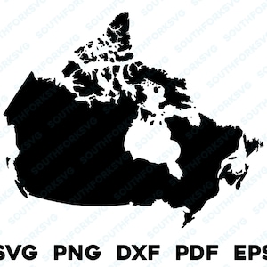 Canada pays Silhouette forme carte svg png dxf pdf eps vector design graphique découpé fichier laser image carte Amérique du Nord