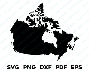 Canadá País Silueta Forma Mapa svg png dxf pdf eps vector diseño gráfico corte grabado archivo láser mapa de imagen América del Norte