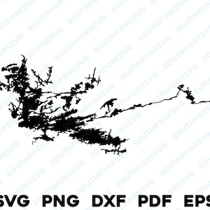 Rainy Lake US / Kanada Form Form Silhouette svg png dxf pdf eps Vektorgrafik Schneiden Gravieren Laserdatei Bild Angeln