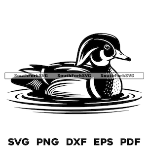 Wood Duck Floating on Water svg png dxf eps pdf | vector graphic design cut print dye sub laser engrave cnc digital files commercial use