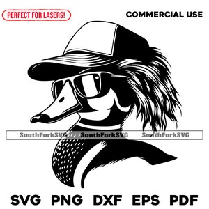 Wood Duck Mullet Trucker Hat svg png dxf eps pdf / grafica vettoriale design taglio stampa dye sub laser incisione cnc file digitali uso commerciale