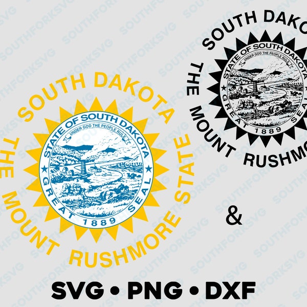 South Dakota State Flag seal crest svg png dxf vector graphic design digital file U.S. 50 State Flags USA America United States Flags