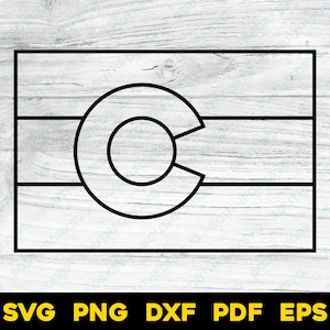 Colorado State Flag Transparent Outline | svg png dxf eps pdf | vector graphic design cut print laser cnc engrave digital files