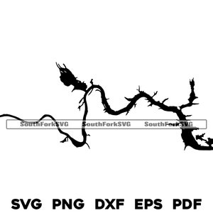 Lake Catherine Arkansas Map Form Silhouette Umriss svg png dxf pdf eps Vektorgrafik Schnitt Gravur Laserdatei Farbstoffbild