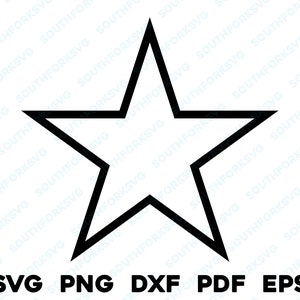 星のアウトライン | svg png dxf eps pdf | ベクターグラフィックカットファイルレーザークリップアート | インスタントデジタルダウンロード商用利用