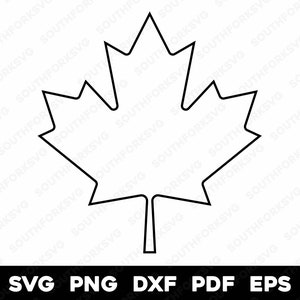 Canadian Flag Maple Leaf Outline | svg png dxf eps pdf | vector graphic design cut print dye sub laser engrave digital files