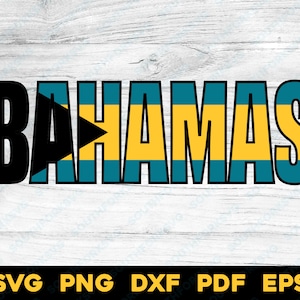 Bahamas Flag Name Design | Svg Png Dxf Eps Pdf | Vector Graphic Design ...