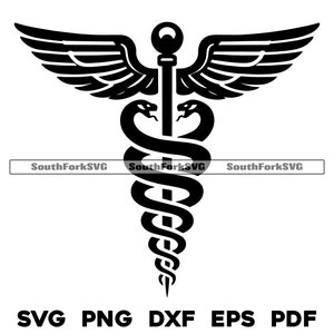 Caduceus Symbol 1 svg png dxf eps pdf | vector graphic cut file laser clip art | instant digital download commercial use