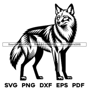 Coyote Design Files | svg png dxf eps pdf | vector graphic cut file laser clip art | instant digital download commercial use