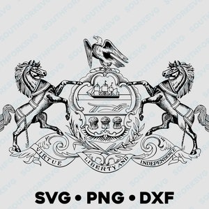 Pennsylvania State Flag emblem crest svg png dxf vector graphic design digital file U.S. 50 State Flags USA America United States Flags