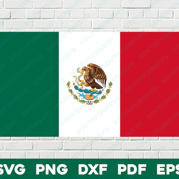 Mexiko Nationalflagge svg png dxf eps pdf Vektorgrafik Design digitale Datei Mittelamerika Land Patriot Weltreise Republik