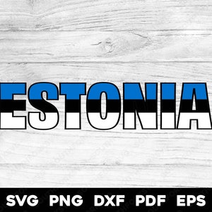 Estonia Estonian Flag Name Inside Flag Design | svg png dxf eps pdf | vector graphic design cut print dye sub laser digital files