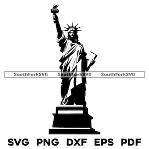 Estátua da Liberdade svg png dxf eps pdf | arquivos de impressão de corte e gravação a laser vetor gráfico clip art | download digital instantâneo uso comercial
