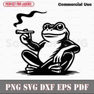 Frosch Rauchen Gelenk svg png dxf eps pdf | Vektorgrafik Datei Laser Clip Art schneiden | sofortiger digitaler Download kommerzielle Nutzung