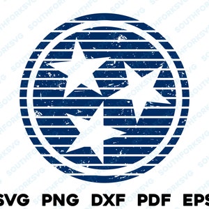 Verontruste Blue Tennessee Tri-Star svg png dxf eps pdf vector grafisch ontwerp digitaal bestand VS 50 staatsvlaggen VS Amerika Verenigde Staten