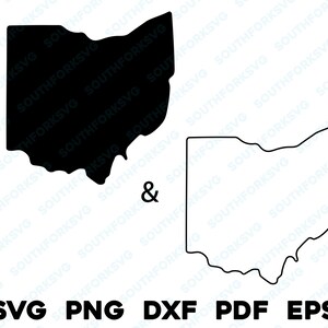 Simple Ohio State Silhouette & Outline Shapes Svg Png Dxf Pdf Eps ...