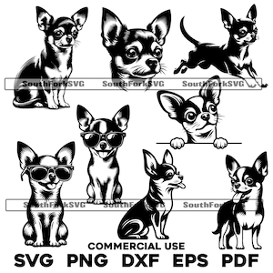 Chihuahua Bundle svg png dxf eps pdf | vector graphic cut file laser clip art | instant digital download commercial use