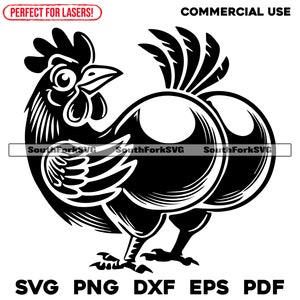 Poulet aux gros culs drôle svg png dxf eps pdf | Fichiers vectoriels transparents, impression découpée, impression laser, gravure laser, utilisation commerciale