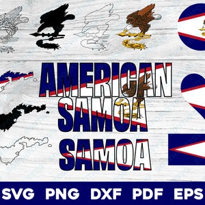 Amerikanisch-Samoa Flaggen-Design-Paket | svg png dxf eps pdf | Vektorgrafik Design Cut Print Dye Sub Laser gravieren digitale Dateien