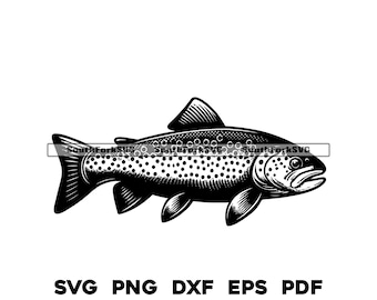 Brown Trout Design 15 | svg png dxf eps pdf | transparent vector graphic design cut print dye sub laser engrave files commercial use
