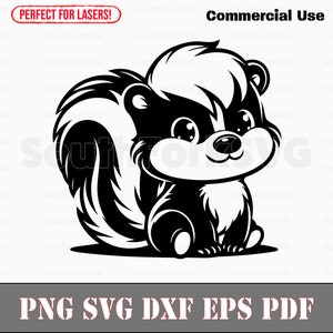 Cute Skunk svg png dxf eps pdf | vector graphic cut file laser clip art | instant digital download commercial use