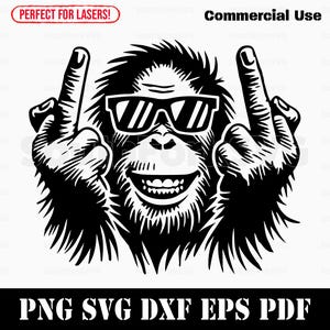 Orang-Utan Mittelfinger svg png dxf pdf eps | Vektorgrafik Design Cut Print Dye sub Laser graviert digitale Dateien kommerzielle Nutzung