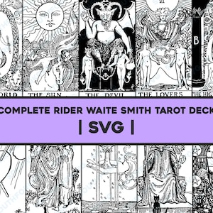 Volles SVG Set 78 Rider Waite Smith Tarot Card Deck Bundle | Sternzeichen Astrologie divinatorische Grafik Bild Vektor Clip Art