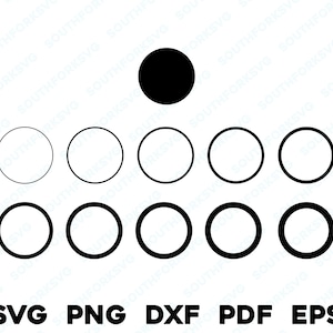 Cirkellijnlijnbundel | svg png dxf eps pdf | vectorgrafisch ontwerp gesneden print lasergraveerbestanden | digitale download commercieel gebruik