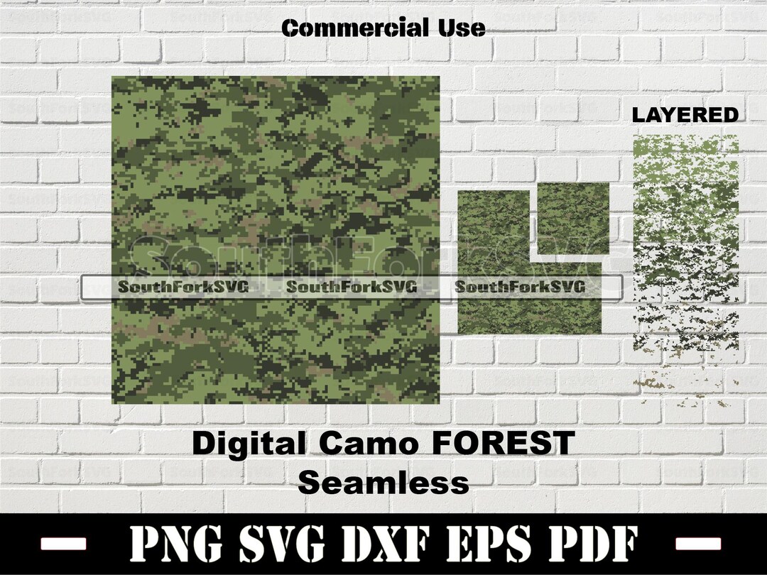 Forest Green Digital Camo 4 Color Seamless Pattern | Svg Png Dxf Eps ...