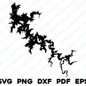 Percy Priest Lake Tennessee Map Form Silhouette svg png dxf pdf eps Vektorgrafik geschnitten Gravur Laser-Datei Bild Boot See Haus