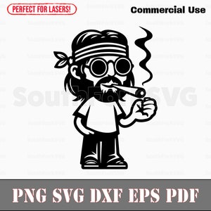 Hippie Stoner Dude svg png dxf eps pdf | Vektorgrafik Datei Laser Clip Art schneiden | sofortiger digitaler Download kommerzielle Nutzung