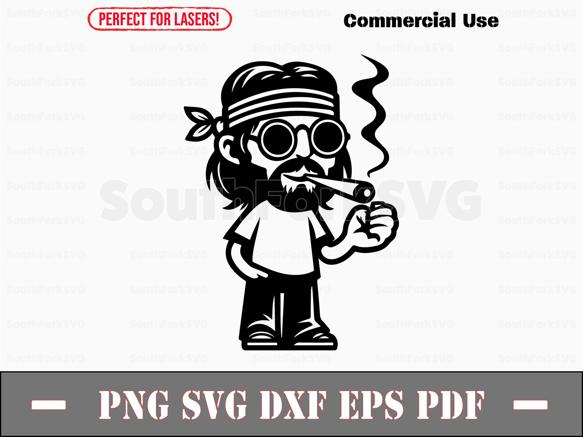 Hippie Stoner Dude Svg Png Dxf Eps Pdf | Vector Graphic Cut